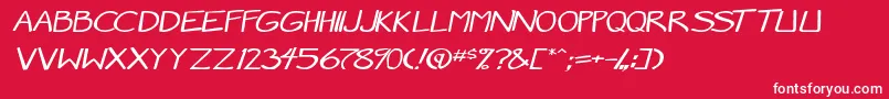 MangaSpeak2StockyItalic Font – White Fonts on Red Background