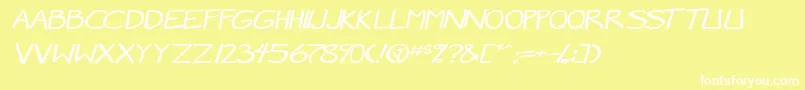 MangaSpeak2StockyItalic Font – White Fonts on Yellow Background