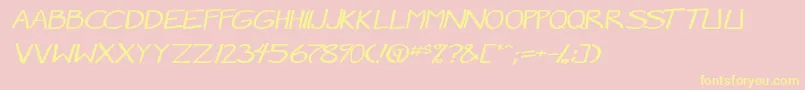 MangaSpeak2StockyItalic Font – Yellow Fonts on Pink Background