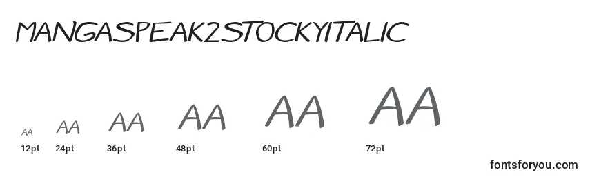 MangaSpeak2StockyItalic Font Sizes