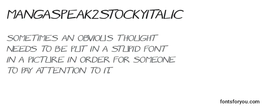 MangaSpeak2StockyItalic-fontti