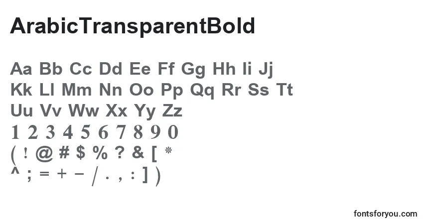 ArabicTransparentBoldフォント–アルファベット、数字、特殊文字