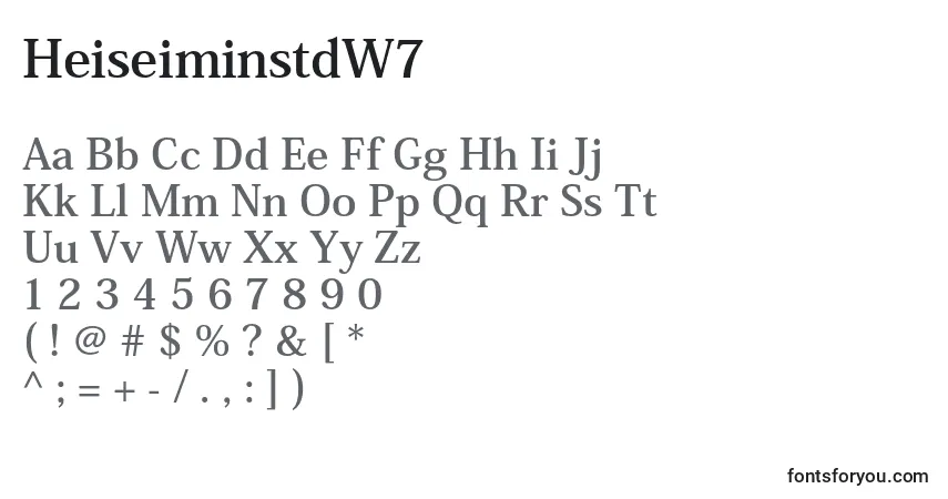 Schriftart HeiseiminstdW7 – Alphabet, Zahlen, spezielle Symbole