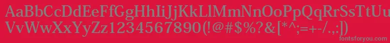 HeiseiminstdW7-Schriftart – Graue Schriften auf rotem Hintergrund