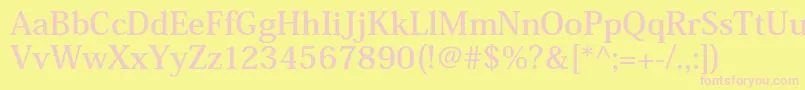 HeiseiminstdW7 Font – Pink Fonts on Yellow Background