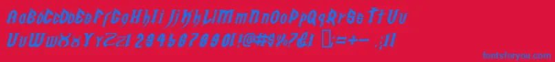 Golgoe Font – Blue Fonts on Red Background