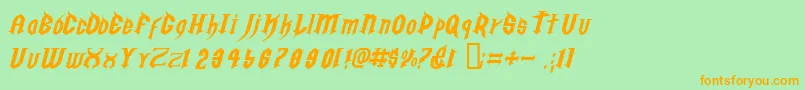 Golgoe Font – Orange Fonts on Green Background