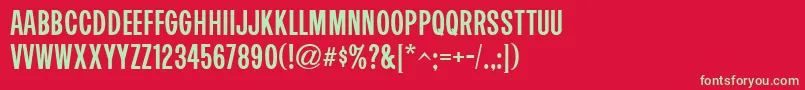 SandcastleJnl Font – Green Fonts on Red Background
