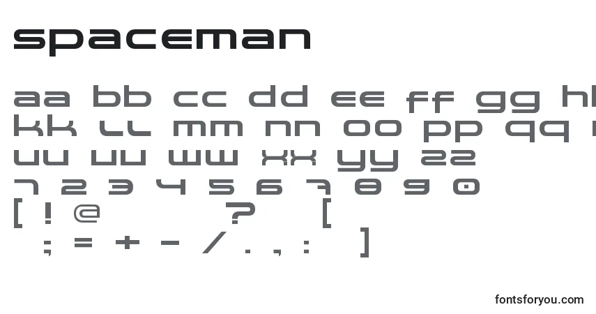 Шрифт Spaceman – алфавит, цифры, специальные символы