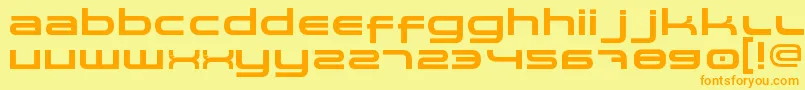 Fonte Spaceman – fontes laranjas em um fundo amarelo