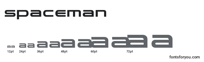 Spaceman Font Sizes
