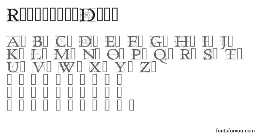 Czcionka RoughworkDemo – alfabet, cyfry, specjalne znaki