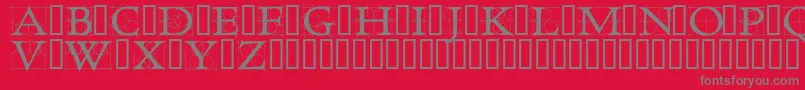 フォントRoughworkDemo – 赤い背景に灰色の文字