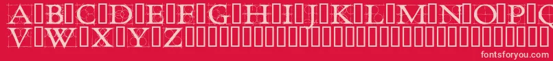 RoughworkDemo-Schriftart – Rosa Schriften auf rotem Hintergrund