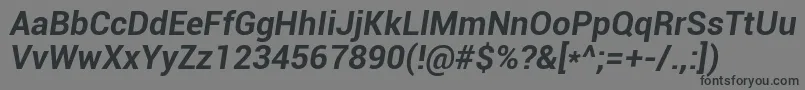 RobotoBoldItalic Font – Black Fonts on Gray Background