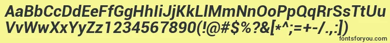 RobotoBoldItalic Font – Black Fonts on Yellow Background