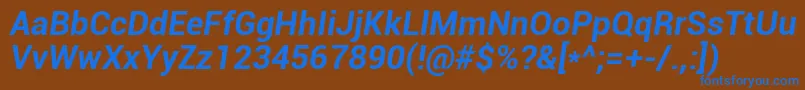 RobotoBoldItalic Font – Blue Fonts on Brown Background