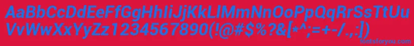 RobotoBoldItalic Font – Blue Fonts on Red Background