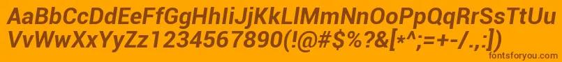 RobotoBoldItalic Font – Brown Fonts on Orange Background