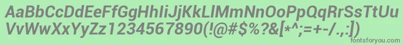 RobotoBoldItalic Font – Gray Fonts on Green Background