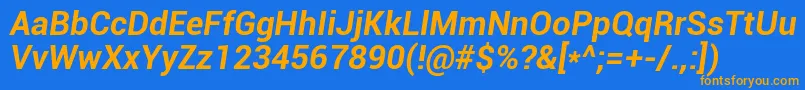 RobotoBoldItalic Font – Orange Fonts on Blue Background