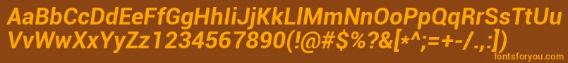 RobotoBoldItalic Font – Orange Fonts on Brown Background