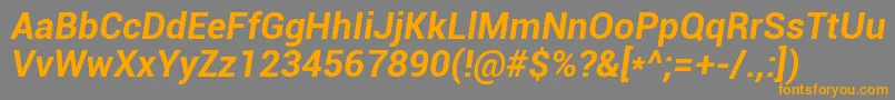 RobotoBoldItalic Font – Orange Fonts on Gray Background