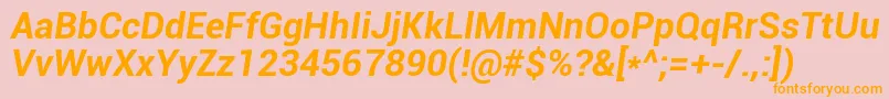 RobotoBoldItalic Font – Orange Fonts on Pink Background