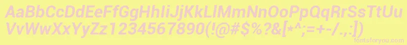 RobotoBoldItalic Font – Pink Fonts on Yellow Background