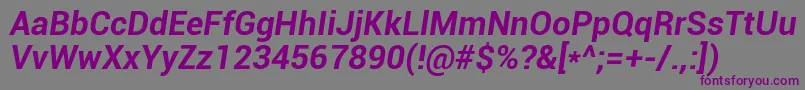 RobotoBoldItalic Font – Purple Fonts on Gray Background