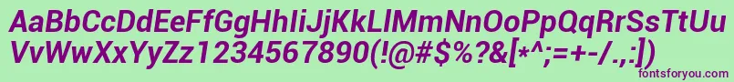 RobotoBoldItalic Font – Purple Fonts on Green Background