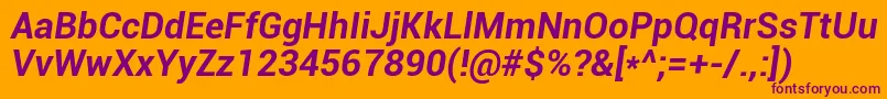 RobotoBoldItalic Font – Purple Fonts on Orange Background