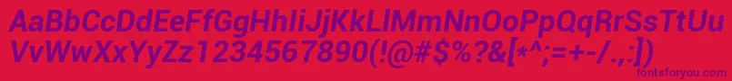 RobotoBoldItalic Font – Purple Fonts on Red Background