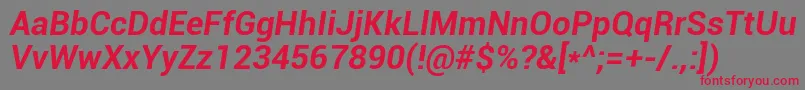 RobotoBoldItalic Font – Red Fonts on Gray Background
