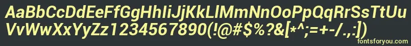 RobotoBoldItalic Font – Yellow Fonts on Black Background