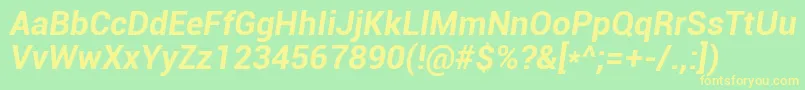 RobotoBoldItalic Font – Yellow Fonts on Green Background