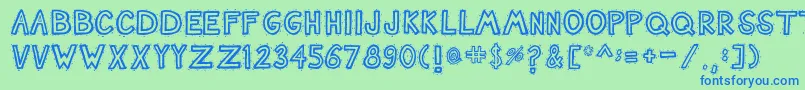 NashTuckerblue Font – Blue Fonts on Green Background