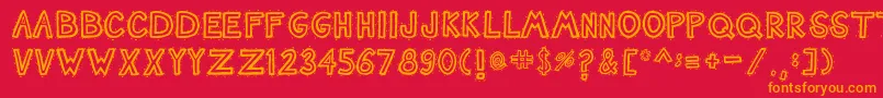 NashTuckerblue Font – Orange Fonts on Red Background