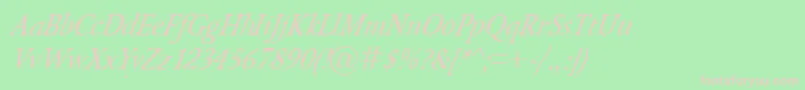 IsoldeItalic Font – Pink Fonts on Green Background