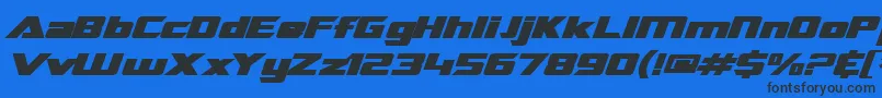 SfTransroboticsExtendedBoldItalic Font – Black Fonts on Blue Background