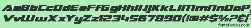 SfTransroboticsExtendedBoldItalic-Schriftart – Schwarze Schriften auf grünem Hintergrund