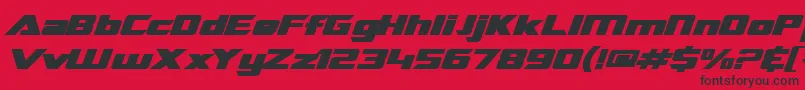SfTransroboticsExtendedBoldItalic Font – Black Fonts on Red Background