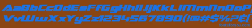 Police SfTransroboticsExtendedBoldItalic – polices bleues sur fond brun