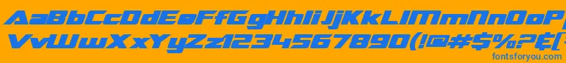 SfTransroboticsExtendedBoldItalic Font – Blue Fonts on Orange Background