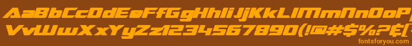 SfTransroboticsExtendedBoldItalic Font – Orange Fonts on Brown Background