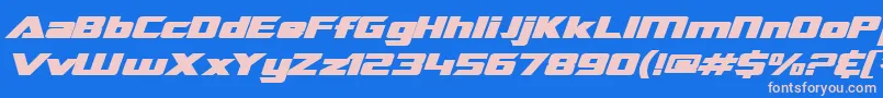 SfTransroboticsExtendedBoldItalic Font – Pink Fonts on Blue Background