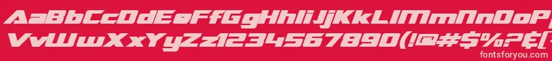 SfTransroboticsExtendedBoldItalic Font – Pink Fonts on Red Background