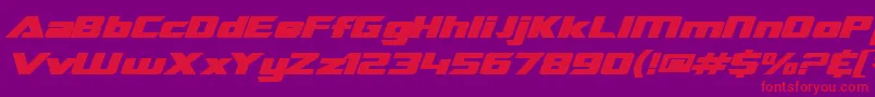 SfTransroboticsExtendedBoldItalic Font – Red Fonts on Purple Background