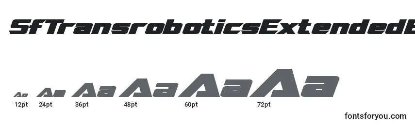 SfTransroboticsExtendedBoldItalic Font Sizes