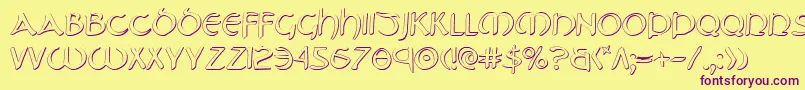 Tristrams Font – Purple Fonts on Yellow Background